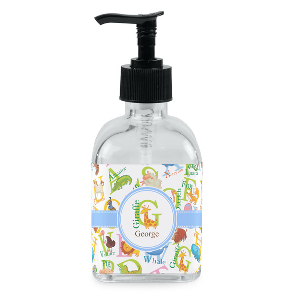Custom Animal Alphabet Glass Soap & Lotion Bottle - Single Bottle (Personalized)