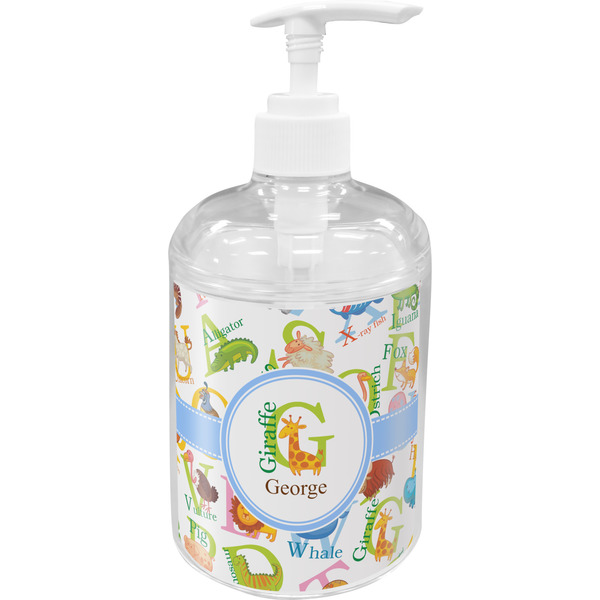 Custom Animal Alphabet Acrylic Soap & Lotion Bottle (Personalized)