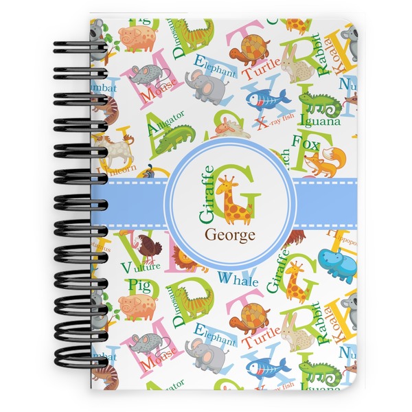 Custom Animal Alphabet Spiral Notebook - 5x7 w/ Name or Text