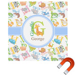Animal Alphabet Square Car Magnet - 6" (Personalized)