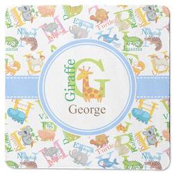 Animal Alphabet Square Rubber Backed Coaster (Personalized)