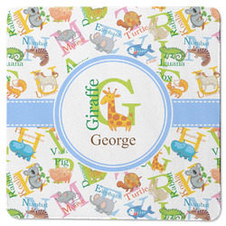 Animal Alphabet Square Rubber Backed Coaster (Personalized)