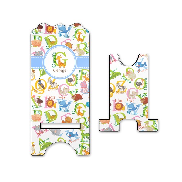 Animal Alphabet Stylized Phone Stand - Front & Back - Small
