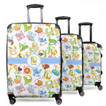 Animal Alphabet 3 Piece Luggage Set - 20" Carry On, 24" Medium Checked, 28" Large Checked (Personalized)