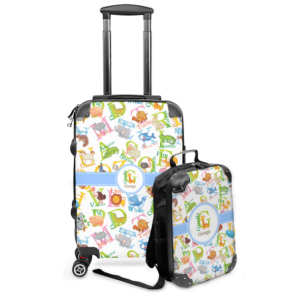 Custom Animal Alphabet Kids 2-Piece Luggage Set - Suitcase & Backpack (Personalized)