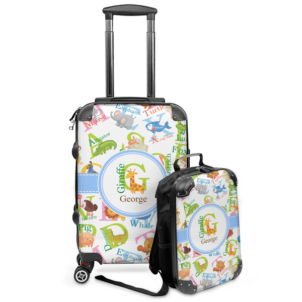 Custom Animal Alphabet Kids 2-Piece Luggage Set - Suitcase & Backpack (Personalized)