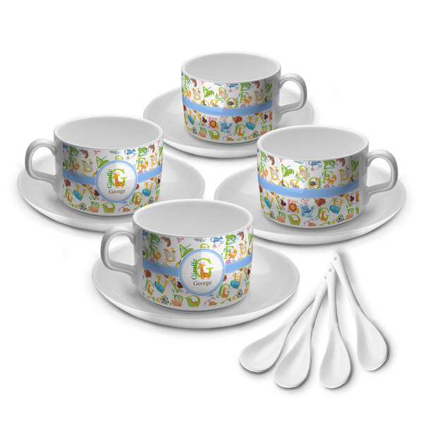 Custom Animal Alphabet Tea Cup - Set of 4 (Personalized)