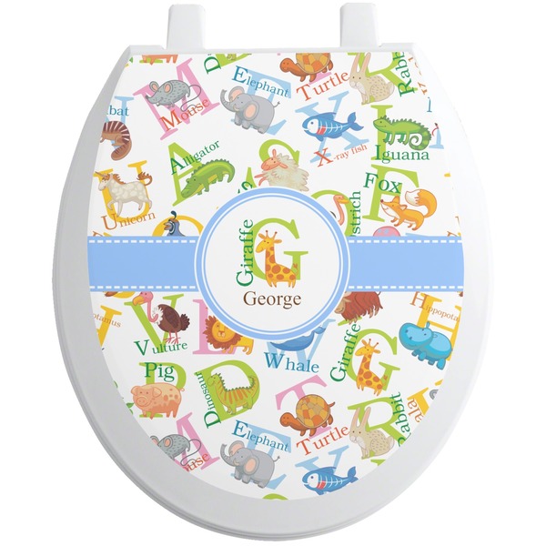 Custom Animal Alphabet Toilet Seat Decal (Personalized)