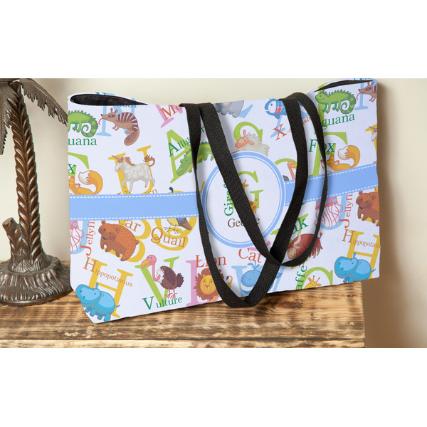 Animal Alphabet Tote w/Black Handles - Lifestyle View