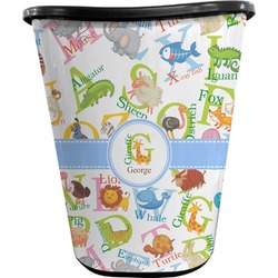 Animal Alphabet Waste Basket - Single Sided (Black) (Personalized)