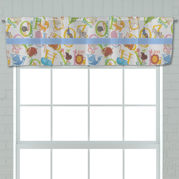 Animal Alphabet Valance - Closeup on window
