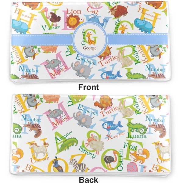 Animal Alphabet Vinyl Check Book Cover - Front and Back