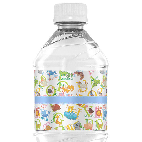 Animal Alphabet Water Bottle Label - Back View