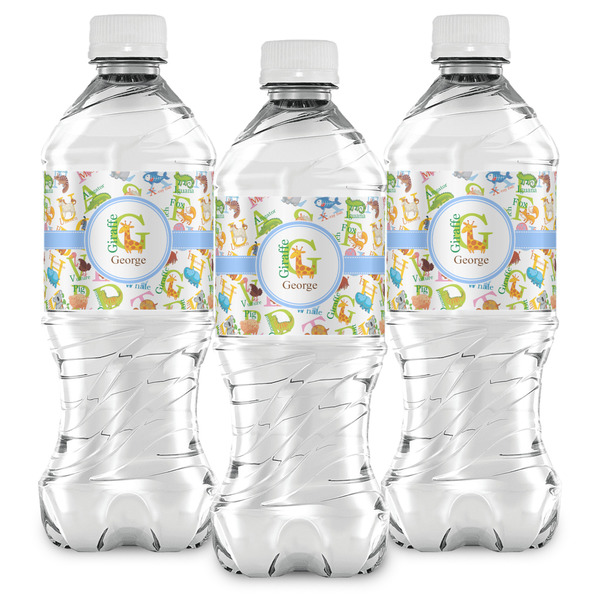 Animal Alphabet Water Bottle Labels - Front View