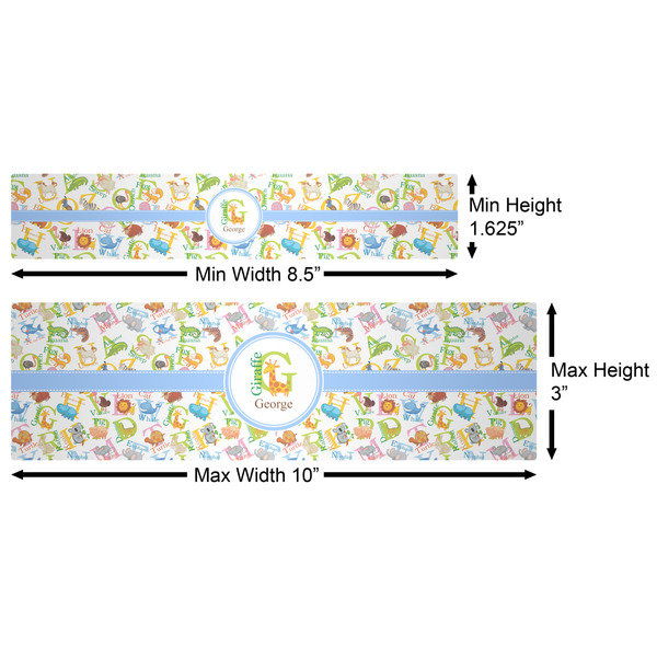 Animal Alphabet Water Bottle Labels w/ Dimensions