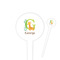 Animal Alphabet 4" Round Plastic Food Picks - White - Double Sided (Personalized)