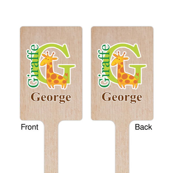 Animal Alphabet Wooden 6.25" Stir Stick - Rectangular - Double Sided - Front & Back