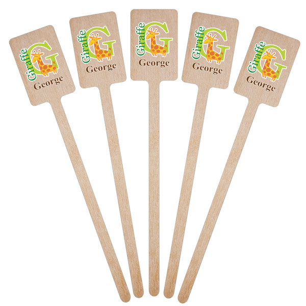 Animal Alphabet Wooden 6.25" Stir Stick - Rectangular - Fan View