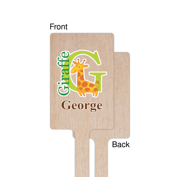 Animal Alphabet Wooden 6.25" Stir Stick - Rectangular - Single - Front & Back
