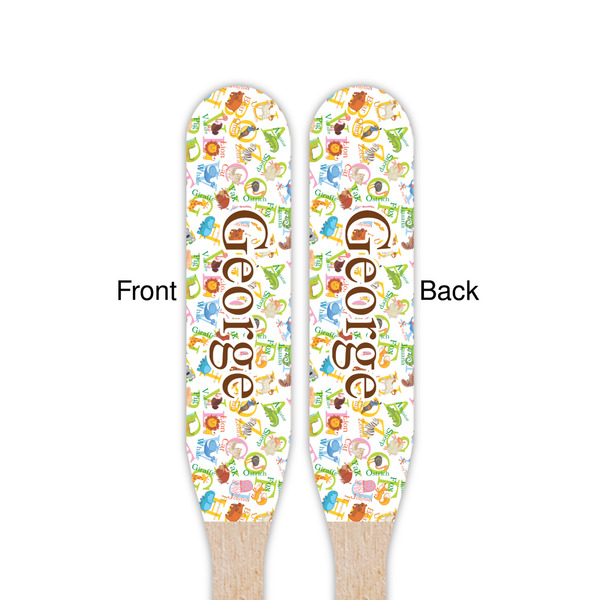Animal Alphabet Wooden Food Pick - Paddle - Double Sided - Front & Back