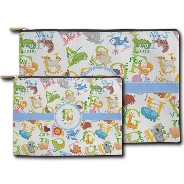 Animal Alphabet Zippered Pouches - Size Comparison