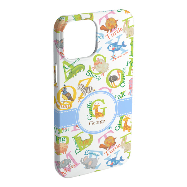 Custom Animal Alphabet iPhone Case - Plastic - iPhone 15 Plus (Personalized)
