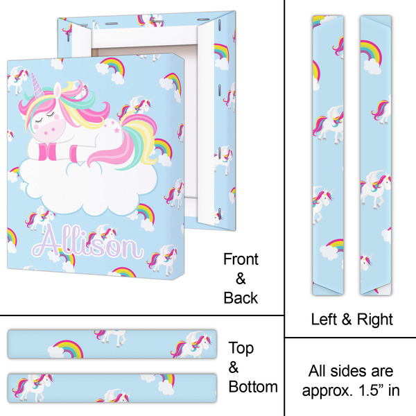 Rainbows and Unicorns 11x14 - Canvas Print - Approval