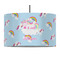 Rainbows and Unicorns 12" Drum Pendant Lamp - Fabric (Personalized)