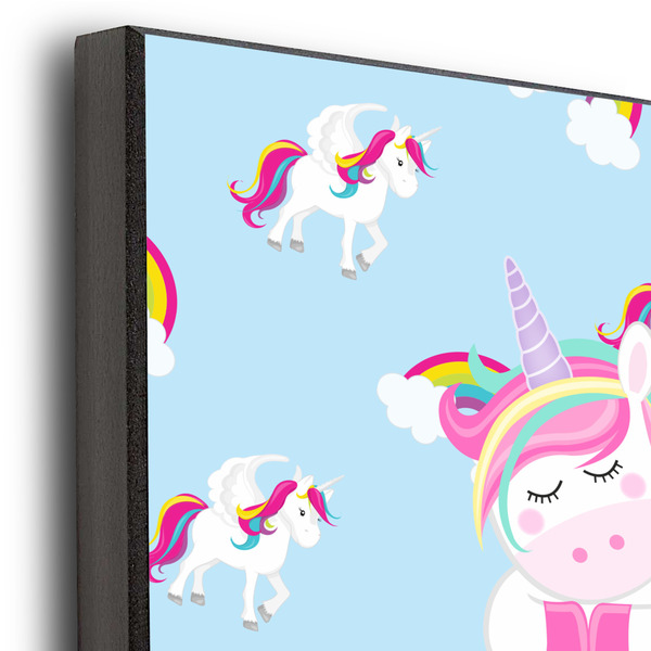 Rainbows and Unicorns 12x12 Wood Print - Closeup