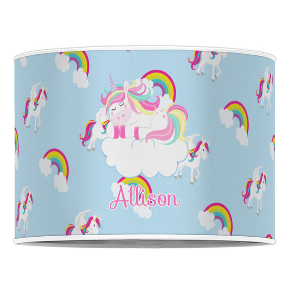 Rainbows and Unicorns 16" Drum Lampshade - FRONT (Poly Film)