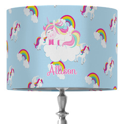 Rainbows and Unicorns 16" Drum Lamp Shade - Fabric (Personalized)
