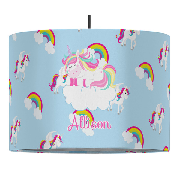 Custom Rainbows and Unicorns Drum Pendant Lamp (Personalized)