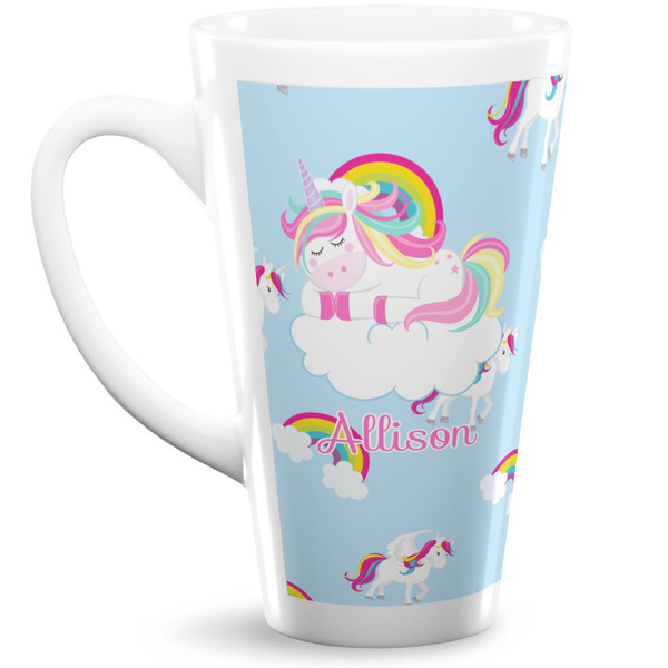 Custom Rainbows and Unicorns 16 Oz Latte Mug (Personalized)