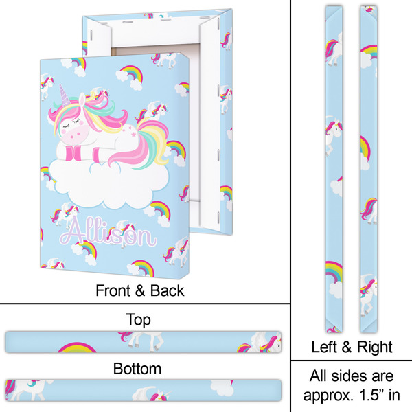 Rainbows and Unicorns 20x30 - Canvas Print - Approval