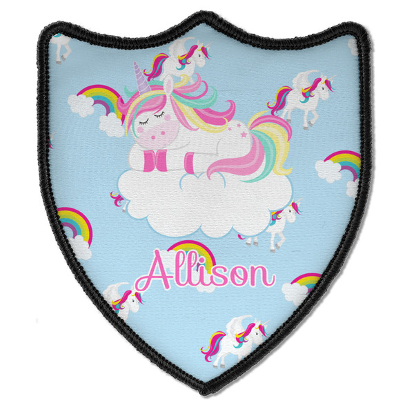 Custom Rainbows and Unicorns Iron on Shield Patch B w/ Name or Text