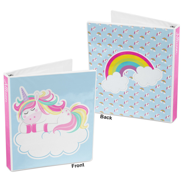 Rainbows and Unicorns 3-Ring Binder Front and Back