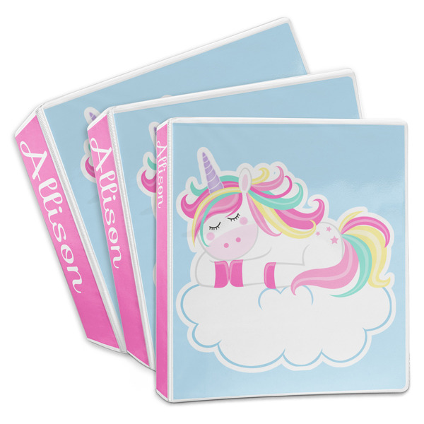 Custom Rainbows and Unicorns 3-Ring Binder (Personalized)