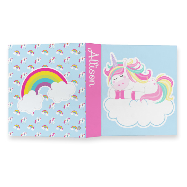 Rainbows and Unicorns 3 Ring Binders - Full Wrap - 1" - OPEN OUTSIDE