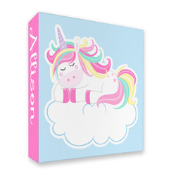 Rainbows and Unicorns 3 Ring Binder - Full Wrap - 2" (Personalized)