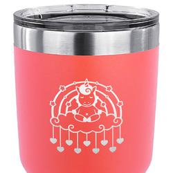 Rainbows and Unicorns 30 oz Stainless Steel Tumbler - Coral - Double Sided (Personalized)