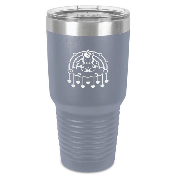 Custom Rainbows and Unicorns 30 oz Stainless Steel Tumbler - Grey - Single-Sided