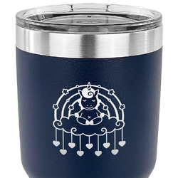 Rainbows and Unicorns 30 oz Stainless Steel Tumbler - Navy - Double Sided (Personalized)