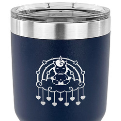 Rainbows and Unicorns 30 oz Stainless Steel Tumbler - Navy - Single Sided