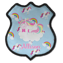 Rainbows and Unicorns Iron On Shield Patch C w/ Name or Text