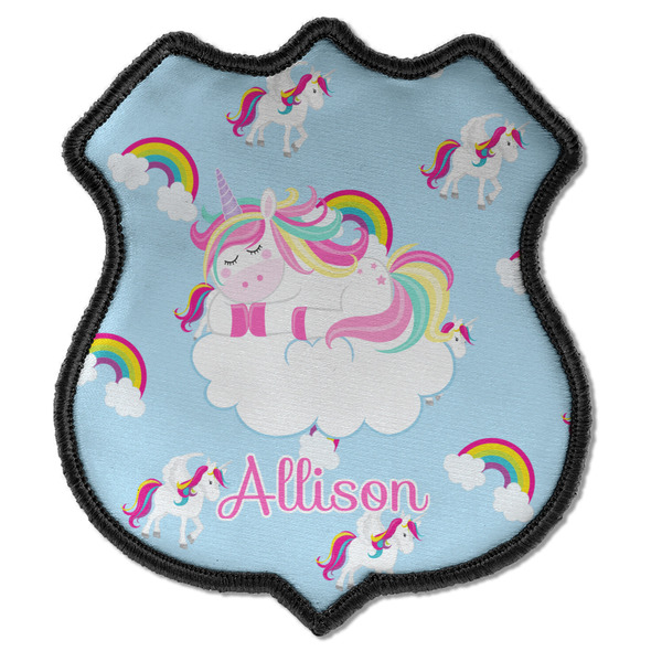 Custom Rainbows and Unicorns Iron On Shield Patch C w/ Name or Text