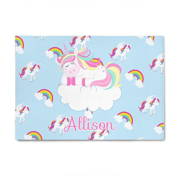 Custom Rainbows and Unicorns 4' x 6' Patio Rug (Personalized)