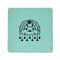 Rainbows and Unicorns 6" x 6" Teal Leatherette Snap Up Tray - APPROVAL