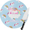 Rainbows and Unicorns Round Glass Cutting Board - Small (Personalized)