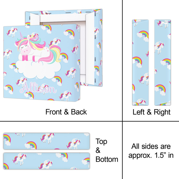 Rainbows and Unicorns 8x8 - Canvas Print - Approval