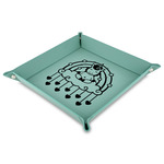 Rainbows and Unicorns 9" x 9" Teal Faux Leather Valet Tray